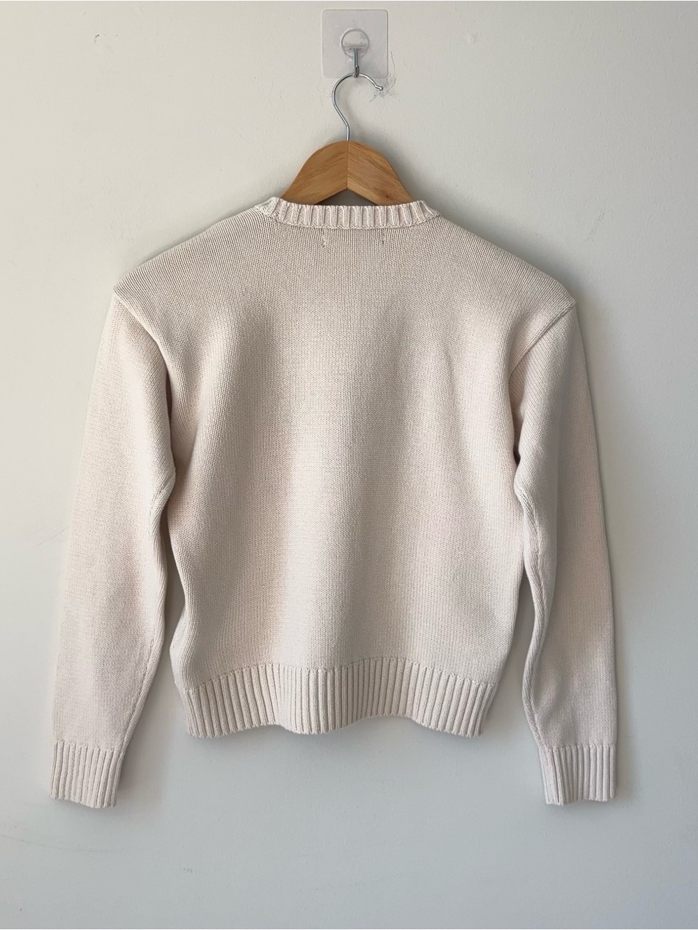 Lauren Ralph Lauren Intarsia Knit Dachshund Dog Cotton Sweater Size S Cream - Picture 7 of 12